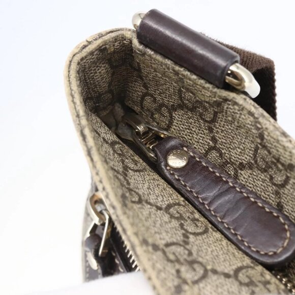 GUCCI GG Supreme Shoulder Bag PVC Beige Gold - Picture 9 of 16